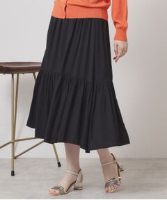 ITS'DEMO / イッツデモ ロング・マキシ丈スカート | 【ウエストゴム／手洗い可】強撚スラブスカート