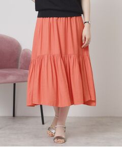 ITS'DEMO / イッツデモ ロング・マキシ丈スカート | 【ウエストゴム／手洗い可】強撚スラブスカート