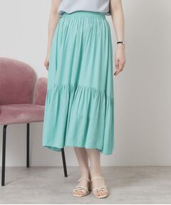 ITS'DEMO / イッツデモ ロング・マキシ丈スカート | 【ウエストゴム／手洗い可】強撚スラブスカート