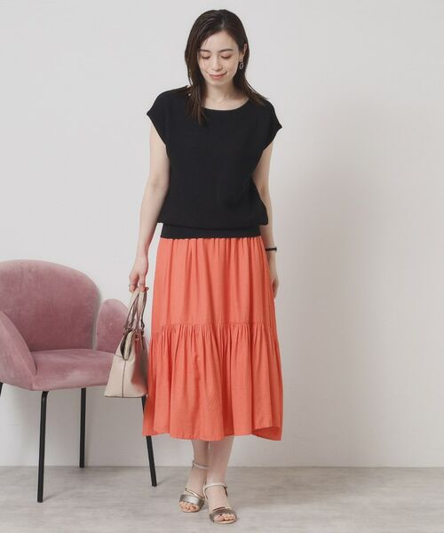 ITS'DEMO / イッツデモ ロング・マキシ丈スカート | 【ウエストゴム／手洗い可】強撚スラブスカート | 詳細10