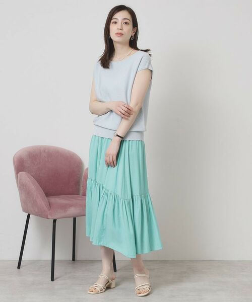 ITS'DEMO / イッツデモ ロング・マキシ丈スカート | 【ウエストゴム／手洗い可】強撚スラブスカート | 詳細14