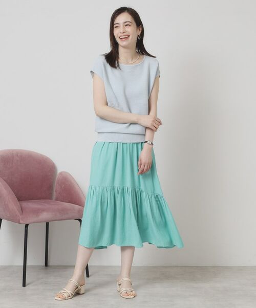 ITS'DEMO / イッツデモ ロング・マキシ丈スカート | 【ウエストゴム／手洗い可】強撚スラブスカート | 詳細15