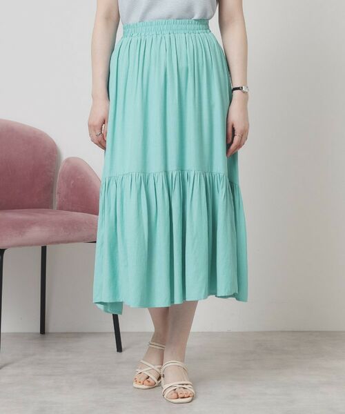 ITS'DEMO / イッツデモ ロング・マキシ丈スカート | 【ウエストゴム／手洗い可】強撚スラブスカート | 詳細17