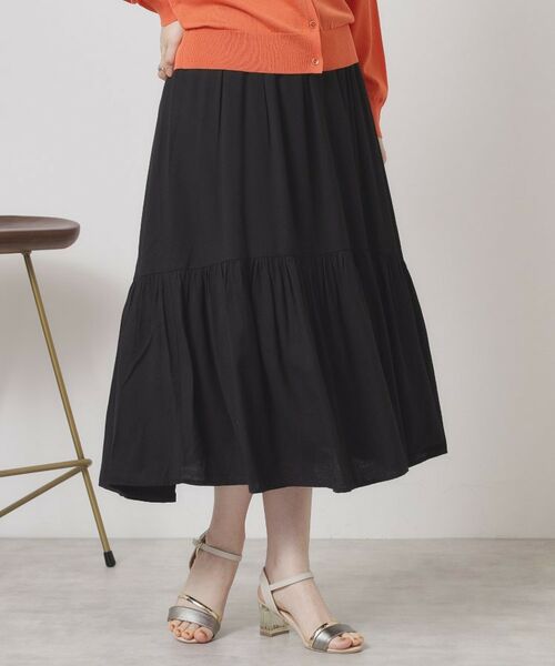 ITS'DEMO / イッツデモ ロング・マキシ丈スカート | 【ウエストゴム／手洗い可】強撚スラブスカート | 詳細5