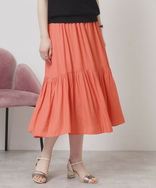 ITS'DEMO / イッツデモ ロング・マキシ丈スカート | 【ウエストゴム／手洗い可】強撚スラブスカート | 詳細9
