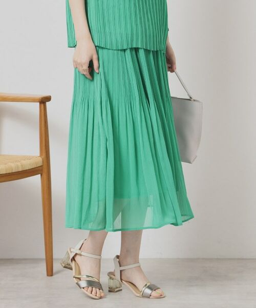 ITS'DEMO / イッツデモ スカート | 【手洗い可／ウエストゴム】楊柳プリーツスカート | 詳細1