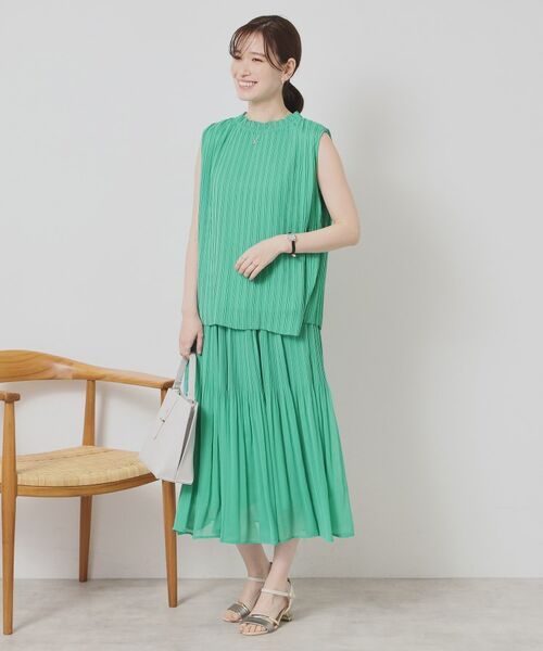 ITS'DEMO / イッツデモ スカート | 【手洗い可／ウエストゴム】楊柳プリーツスカート | 詳細2