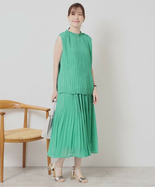 ITS'DEMO / イッツデモ スカート | 【手洗い可／ウエストゴム】楊柳プリーツスカート | 詳細3