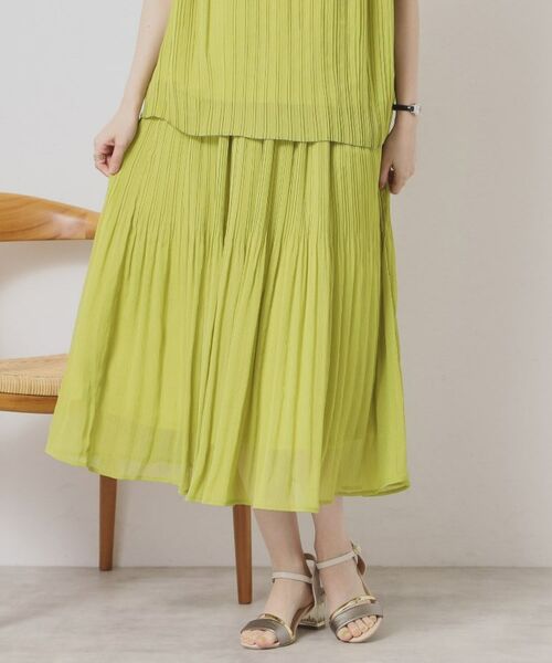 ITS'DEMO / イッツデモ スカート | 【手洗い可／ウエストゴム】楊柳プリーツスカート | 詳細5
