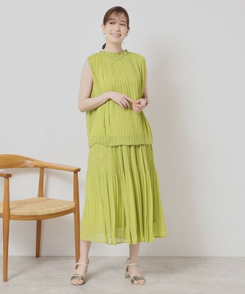 ITS'DEMO / イッツデモ スカート | 【手洗い可／ウエストゴム】楊柳プリーツスカート | 詳細6