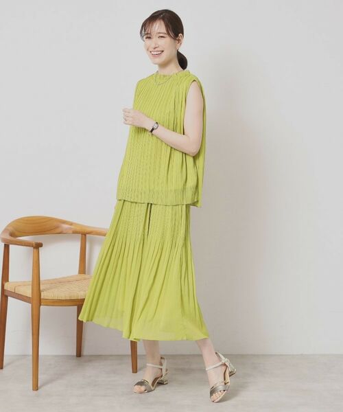 ITS'DEMO / イッツデモ スカート | 【手洗い可／ウエストゴム】楊柳プリーツスカート | 詳細7