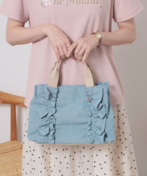 ITS'DEMO / イッツデモ トートバッグ | フリルミニトート(サックスブルー(090))