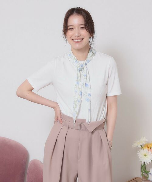 ITS'DEMO / イッツデモ バンダナ・スカーフ | 【接触冷感／UV／手洗い可】ボタニカル柄ひし形スカーフ | 詳細4