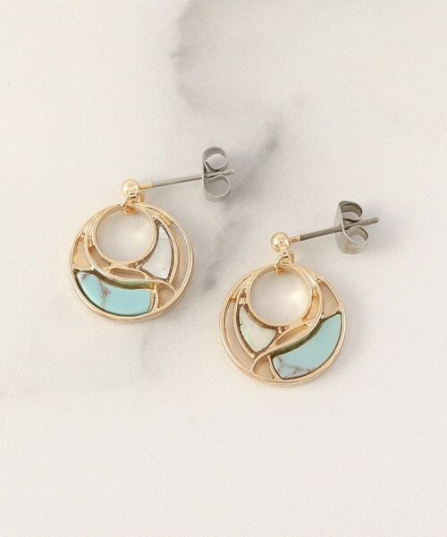 ITS'DEMO / イッツデモ ピアス・イヤリング | 透かしターコイズカラーピアス | 詳細1