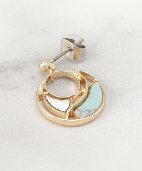 ITS'DEMO / イッツデモ ピアス・イヤリング | 透かしターコイズカラーピアス | 詳細2
