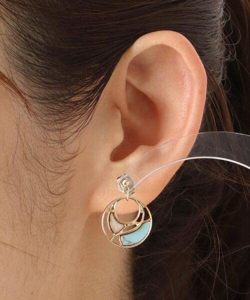 ITS'DEMO / イッツデモ ピアス・イヤリング | 透かしターコイズカラーピアス | 詳細3