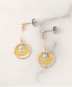 ITS'DEMO / イッツデモ ピアス・イヤリング | 透かしターコイズカラー揺れピアス