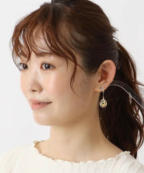 ITS'DEMO / イッツデモ ピアス・イヤリング | 透かしターコイズカラー揺れピアス | 詳細5