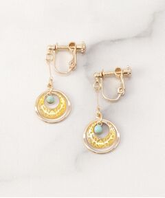 ITS'DEMO / イッツデモ ピアス・イヤリング | 透かしターコイズカラー揺れイヤリング