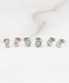 ITS'DEMO / イッツデモ ピアス・イヤリング | ６セットターコイズピアス