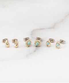 ITS'DEMO / イッツデモ ピアス・イヤリング | ６セットターコイズピアス