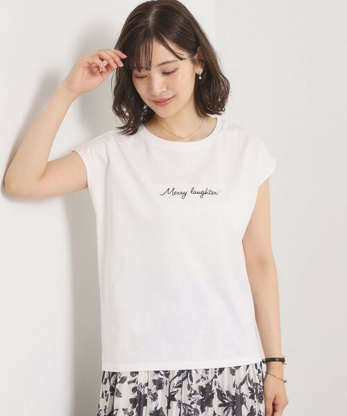 ITS'DEMO / イッツデモ Tシャツ | 【接触冷感／洗濯機OK】刺繍×パール調ロゴフレンチT | 詳細10