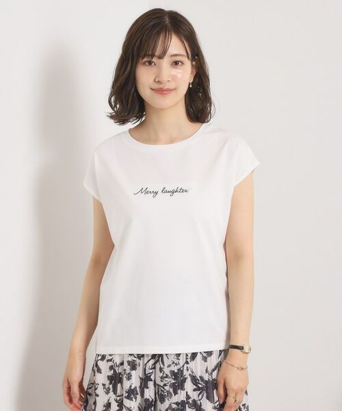 ITS'DEMO / イッツデモ Tシャツ | 【接触冷感／洗濯機OK】刺繍×パール調ロゴフレンチT | 詳細13