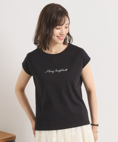 ITS'DEMO / イッツデモ Tシャツ | 【接触冷感／洗濯機OK】刺繍×パール調ロゴフレンチT | 詳細2