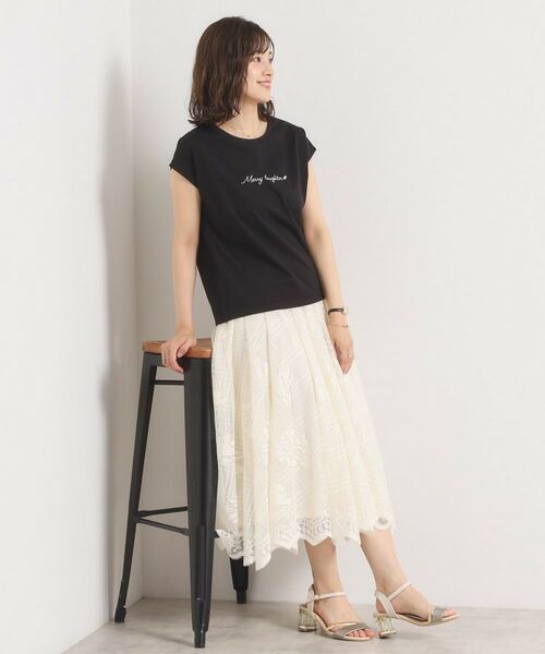 ITS'DEMO / イッツデモ Tシャツ | 【接触冷感／洗濯機OK】刺繍×パール調ロゴフレンチT | 詳細3