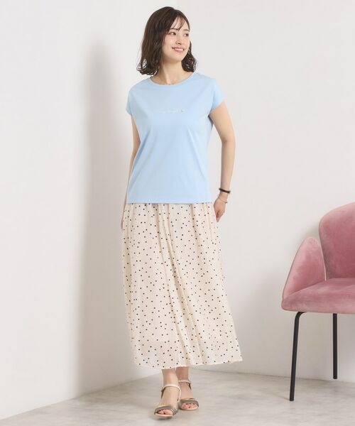 ITS'DEMO / イッツデモ Tシャツ | 【接触冷感／洗濯機OK】刺繍×パール調ロゴフレンチT | 詳細7