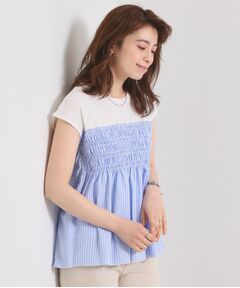 ITS'DEMO / イッツデモ カットソー | 【手洗い可】ストライプビスチェ風トップス