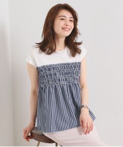 ITS'DEMO / イッツデモ カットソー | 【手洗い可】ストライプビスチェ風トップス
