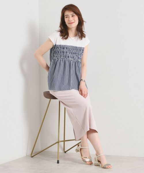 ITS'DEMO / イッツデモ カットソー | 【手洗い可】ストライプビスチェ風トップス | 詳細11