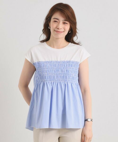 ITS'DEMO / イッツデモ カットソー | 【手洗い可】ストライプビスチェ風トップス | 詳細13