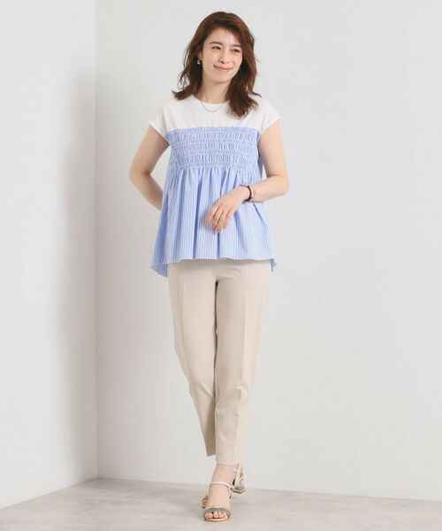 ITS'DEMO / イッツデモ カットソー | 【手洗い可】ストライプビスチェ風トップス | 詳細3
