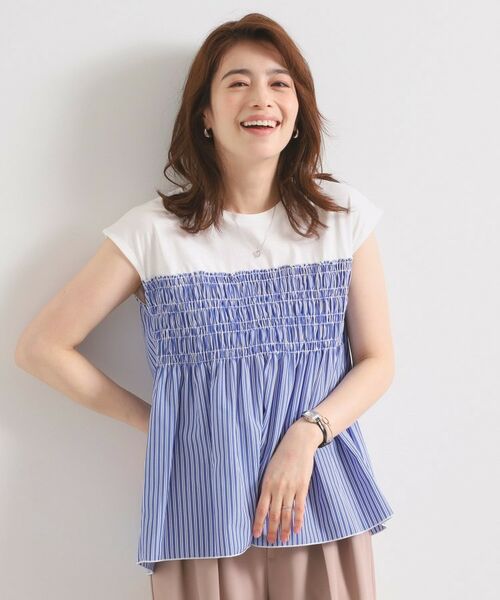 ITS'DEMO / イッツデモ カットソー | 【手洗い可】ストライプビスチェ風トップス | 詳細5