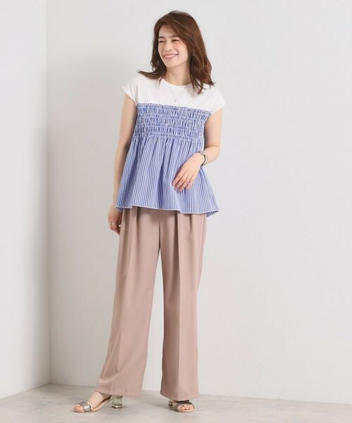 ITS'DEMO / イッツデモ カットソー | 【手洗い可】ストライプビスチェ風トップス | 詳細7