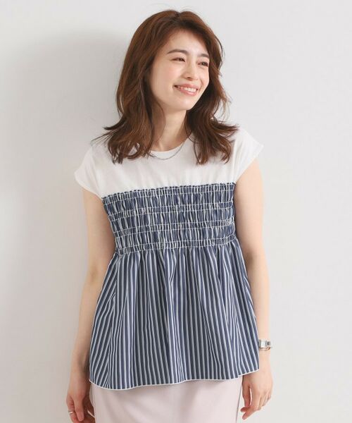 ITS'DEMO / イッツデモ カットソー | 【手洗い可】ストライプビスチェ風トップス | 詳細9