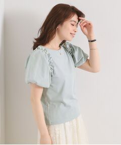 ITS'DEMO / イッツデモ カットソー | 【手洗い可】パール調飾り付きパフ袖プルオーバー