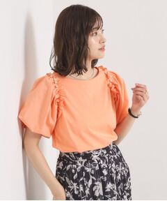 ITS'DEMO / イッツデモ カットソー | 【手洗い可】パール調飾り付きパフ袖プルオーバー