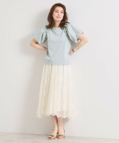 ITS'DEMO / イッツデモ カットソー | 【手洗い可】パール調飾り付きパフ袖プルオーバー | 詳細11