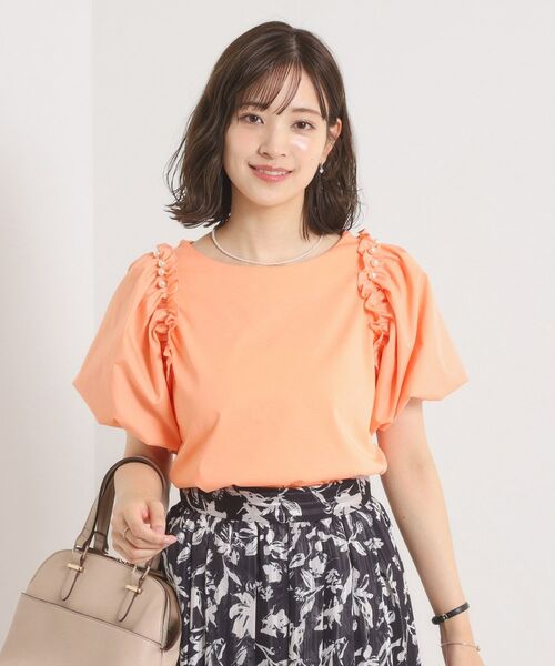 ITS'DEMO / イッツデモ カットソー | 【手洗い可】パール調飾り付きパフ袖プルオーバー | 詳細14