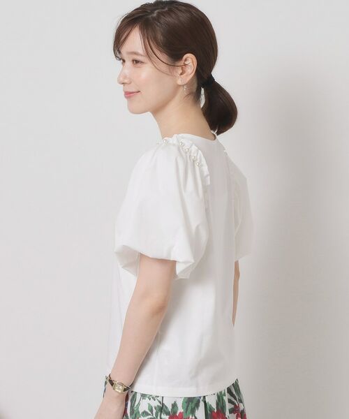 ITS'DEMO / イッツデモ カットソー | 【手洗い可】パール調飾り付きパフ袖プルオーバー | 詳細18