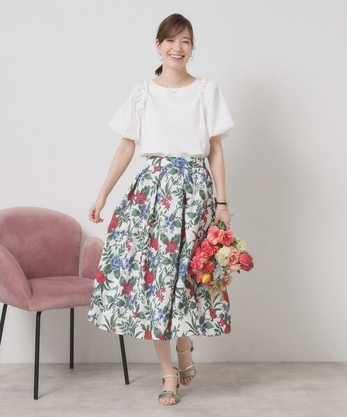 ITS'DEMO / イッツデモ カットソー | 【手洗い可】パール調飾り付きパフ袖プルオーバー | 詳細7