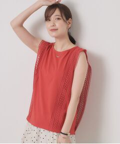 ITS'DEMO / イッツデモ カットソー | 【洗濯機OK】ショルダーレースプルオーバー