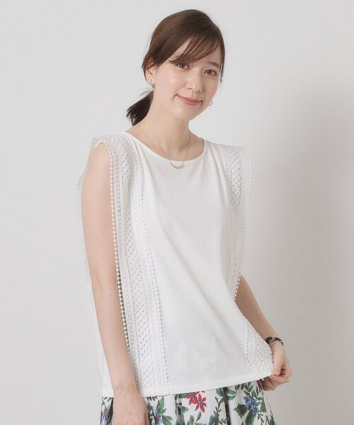 ITS'DEMO / イッツデモ カットソー | 【洗濯機OK】ショルダーレースプルオーバー | 詳細1