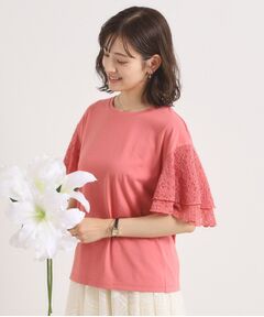ITS'DEMO / イッツデモ カットソー | 【手洗い可】袖フレアレースプルオーバー