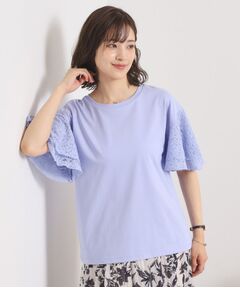 ITS'DEMO / イッツデモ カットソー | 【手洗い可】袖フレアレースプルオーバー