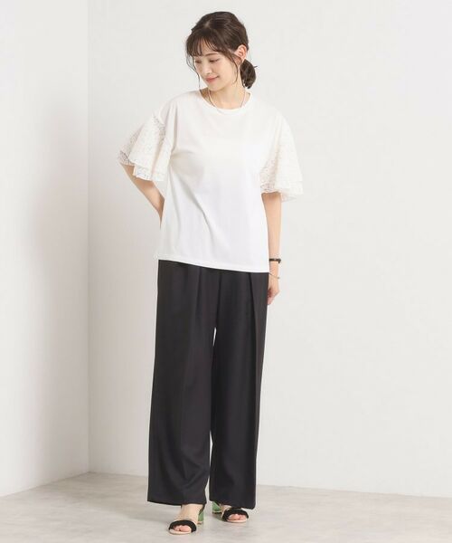 ITS'DEMO / イッツデモ カットソー | 【手洗い可】袖フレアレースプルオーバー | 詳細3