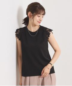 ITS'DEMO / イッツデモ カットソー | 【手洗い可】袖レースポンチプルオーバー